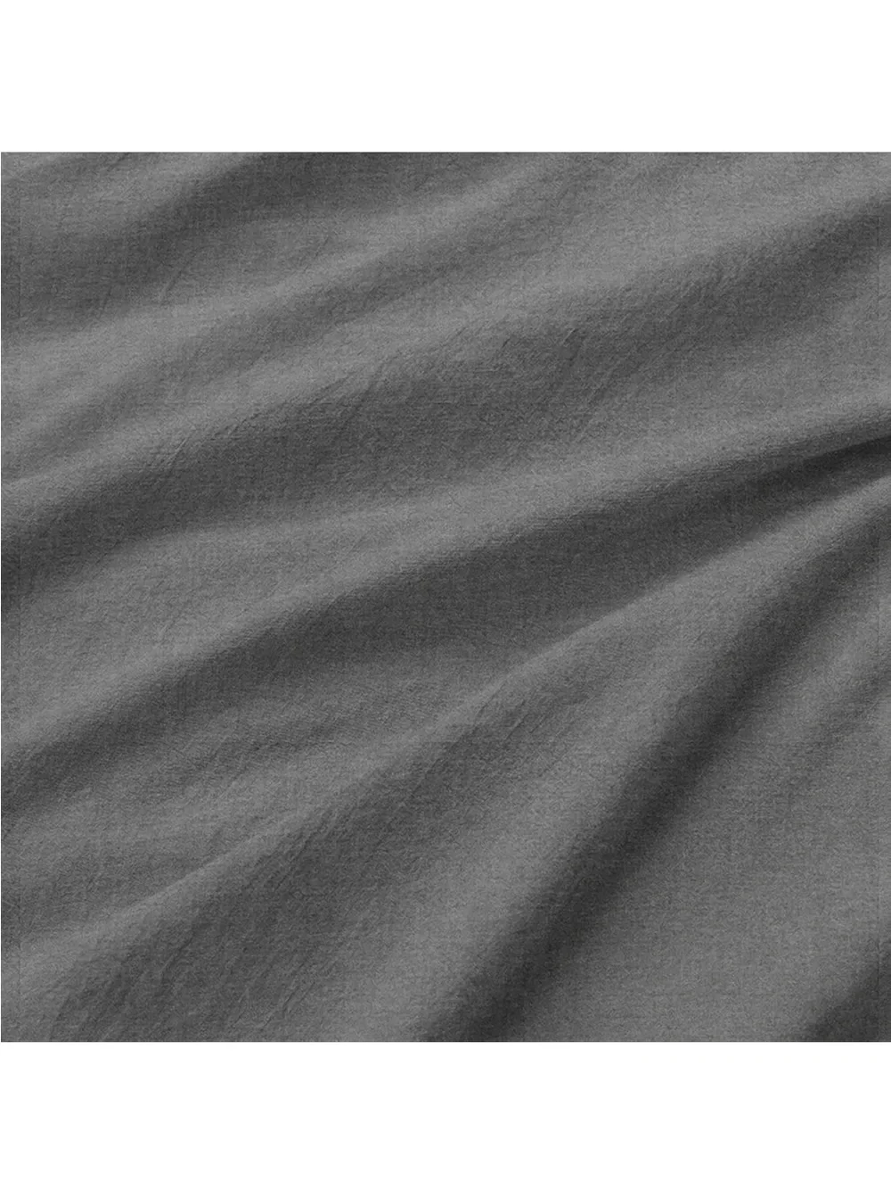 NEW FOSSA Duvet Cover Set 100% Washed Cotton Linen Feel 3 Pieces, Dark Grey King